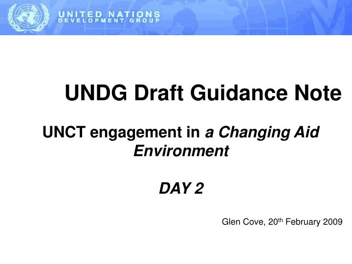 undg draft guidance note