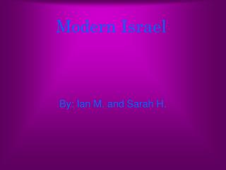 modern israel