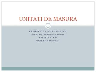 unitati de masura