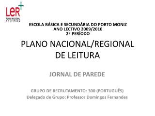 plano nacional regional de leitura