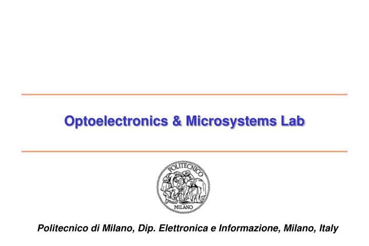 optoelectronics microsystems lab