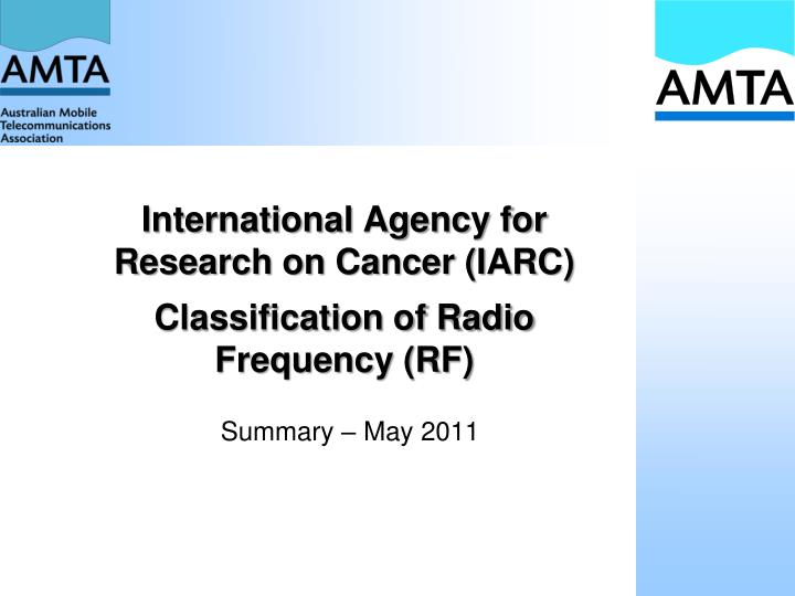 international agency for research on cancer iarc classification of radio frequency rf