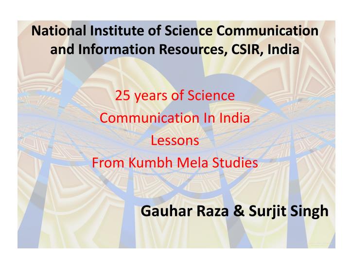 national institute of science communication and information resources csir india