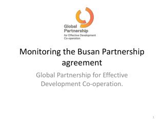 Monitoring the Busan Partnership agreement