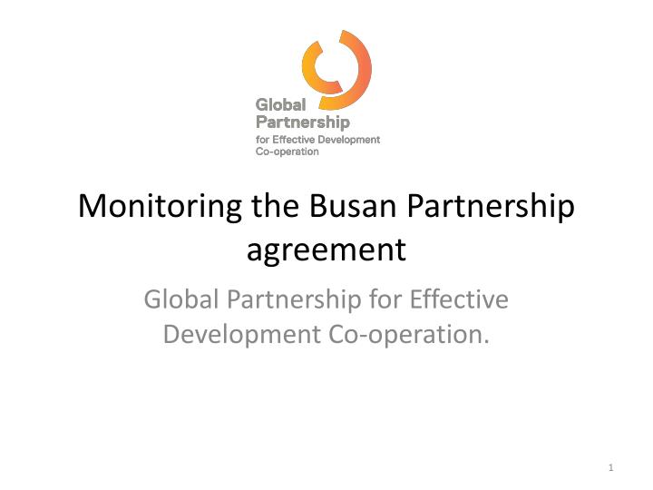 monitoring the busan partnership agreement