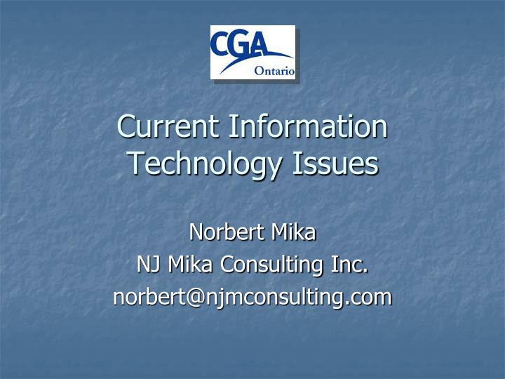 current information technology issues