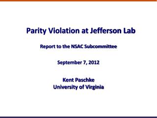 Parity Violation at Jefferson Lab