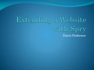 Extending a Website with Spry
