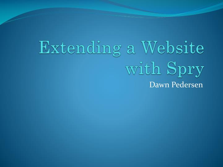 extending a website with spry