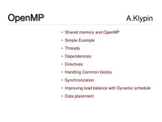 OpenMP A.Klypin