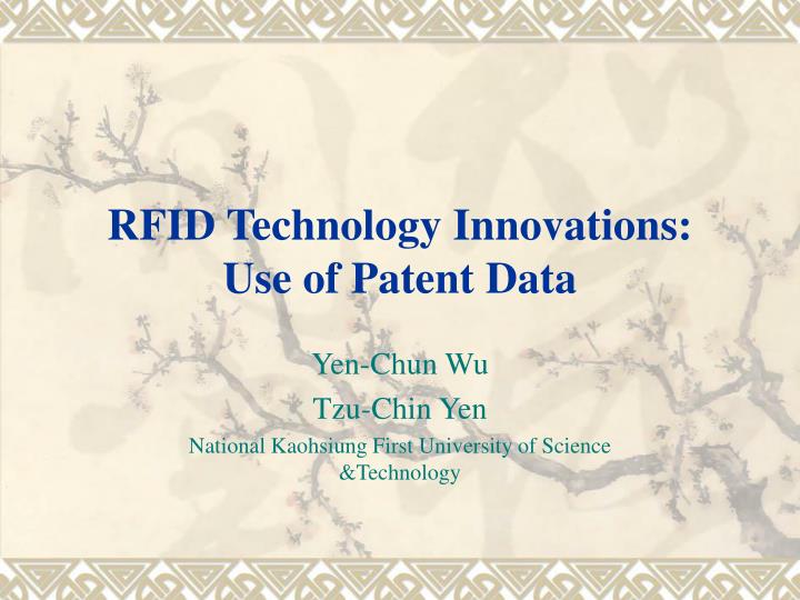 rfid technology innovations use of patent data