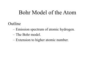 bohr model of the atom