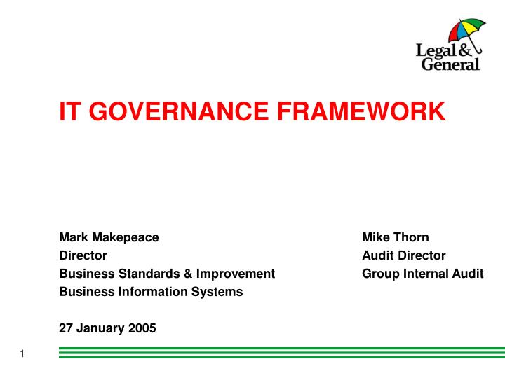 it governance framework