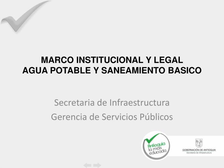 marco institucional y legal agua potable y saneamiento basico