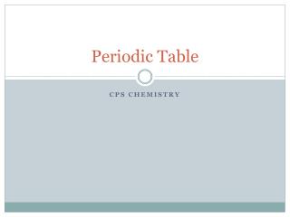 periodic table