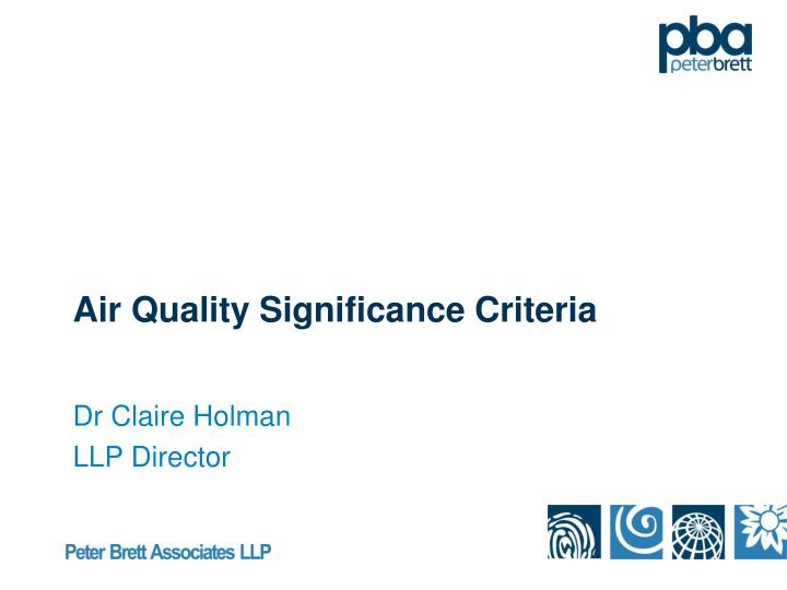 air quality significance criteria