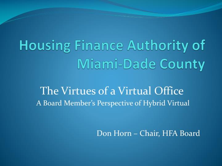 housing finance authority of miami dade county