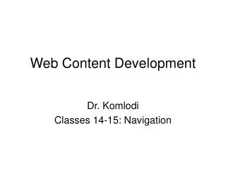 Web Content Development