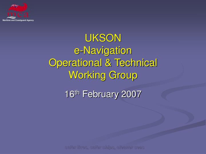 ukson e navigation operational technical working group