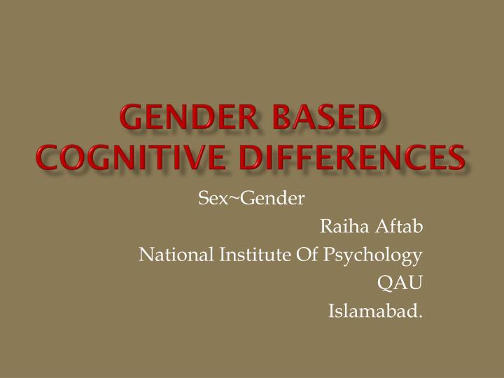 gender based cognitive differences