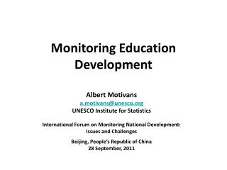 Monitoring Education Development
