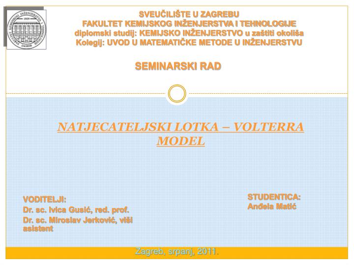 natjecateljski lotka volterra model