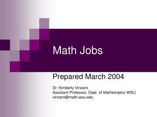 Math Jobs