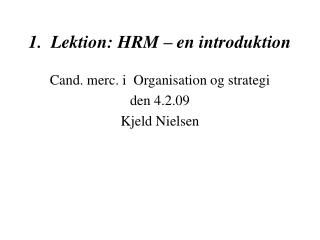 1 lektion hrm en introduktion