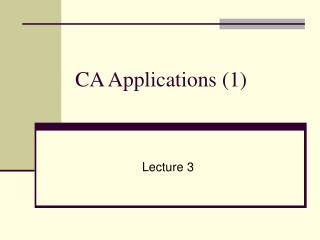 CA Applications (1)