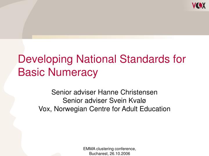 developing national standards for basic numeracy