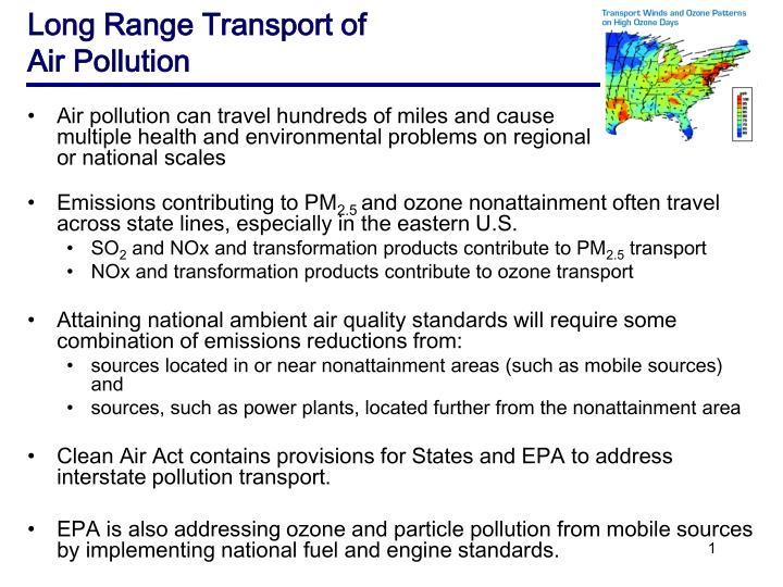 long range transport of air pollution