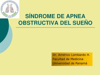 s ndrome de apnea obstructiva del sue o