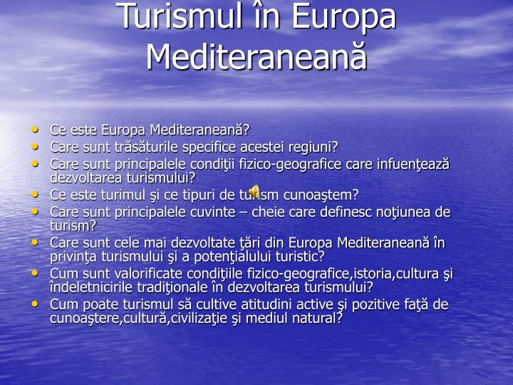 turismul n europa mediteranean