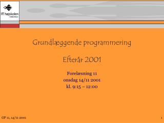 grundl ggende programmering efter r 2001