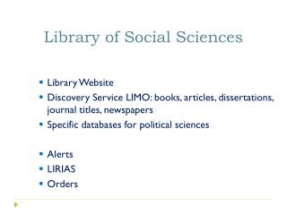 Library of Social Sciences