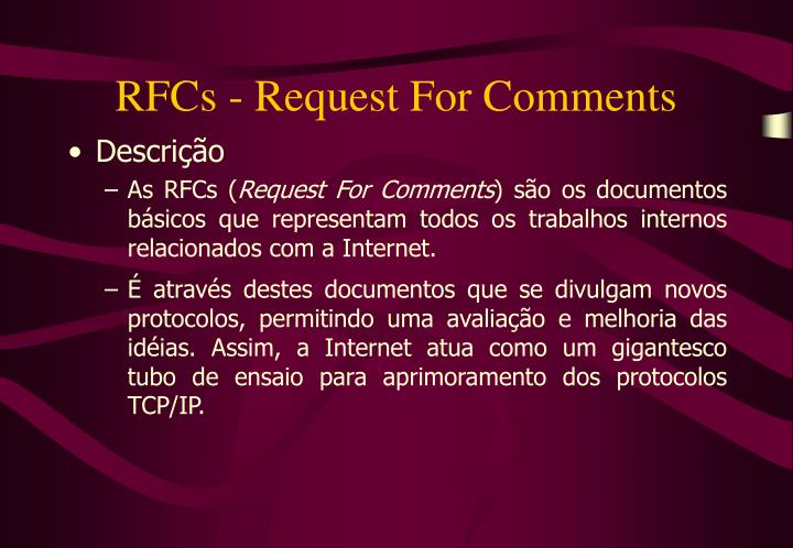 rfcs request for comments