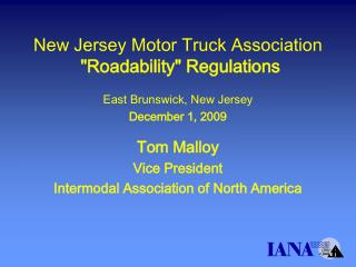 New Jersey Motor Truck Association &quot;Roadability&quot; Regulations East Brunswick, New Jersey