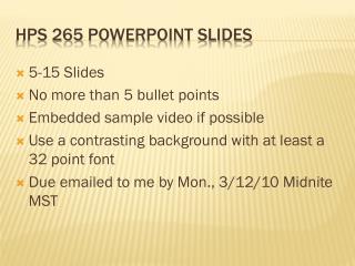 HPS 265 Powerpoint Slides