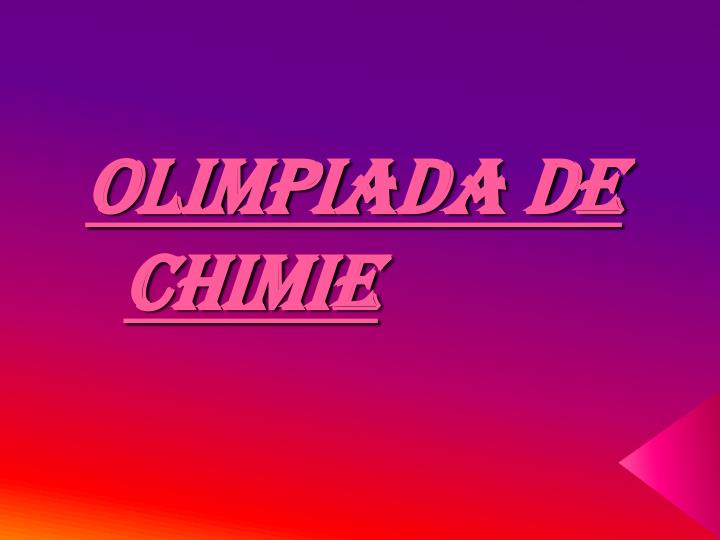 olimpiada de chimie