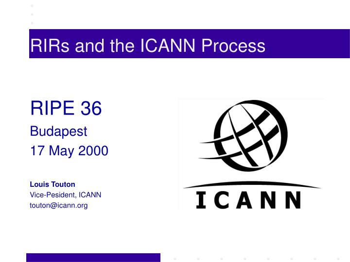 rirs and the icann process