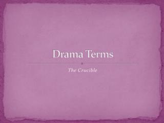 Drama Terms