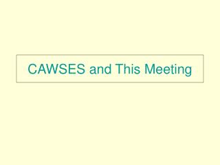 CAWSES and This Meeting