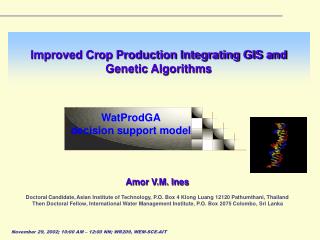 Improved Crop Production Integrating GIS and Genetic Algorithms