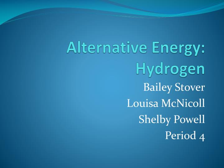 alternative energy hydrogen
