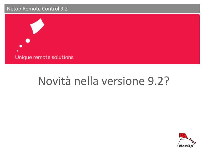 novit nella versione 9 2