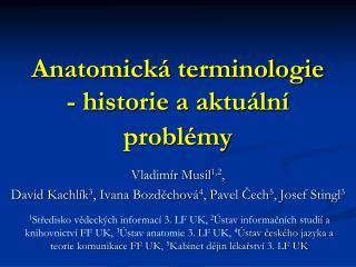 anatomick terminologie historie a aktu ln probl my