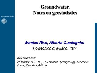 Groundwater. Notes on geostatistics