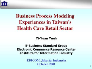 Business Process Modeling Experiences in Taiwan's Health Care Retail Sector