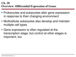 Ch. 18 Overview: Differential Expression of Genes