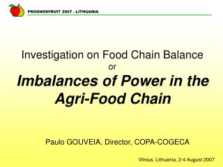 Investigation on Food Chain Balance or Imbalances of Power in the Agri-Food Chain